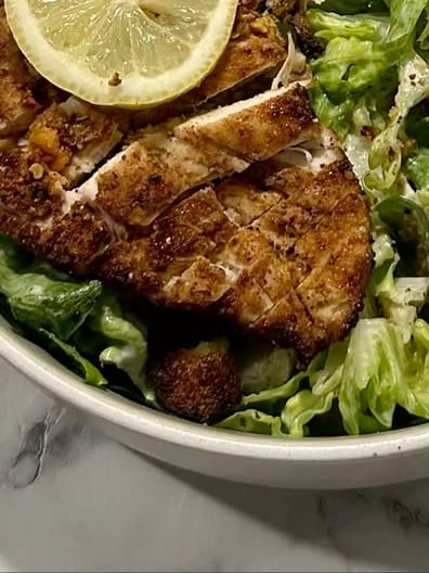 Chicken Caesar Plate with Parmesan Crisps, a recipe from Bloomplate 500